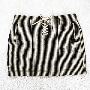 Madewell Ticking Stripe Lace-up Mini Skirt